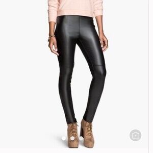 Divided H&M womens Faux Leather Leggings | Size 4